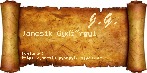 Jancsik Györgyi névjegykártya